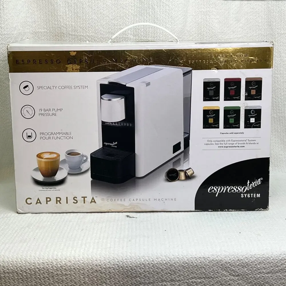 Espressotoria Caprista Capsule Espresso Machine White Open Box CMMCXSTCSM